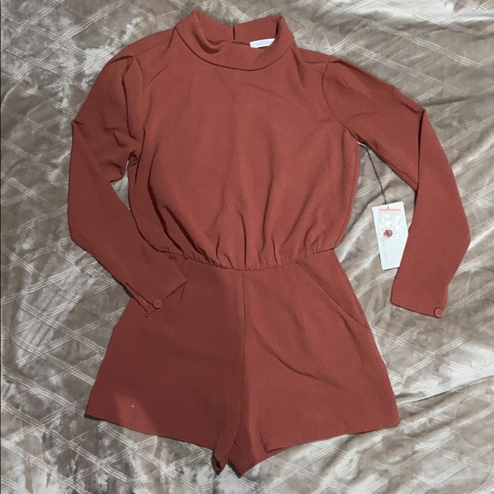 Collared Long Sleeve Romper